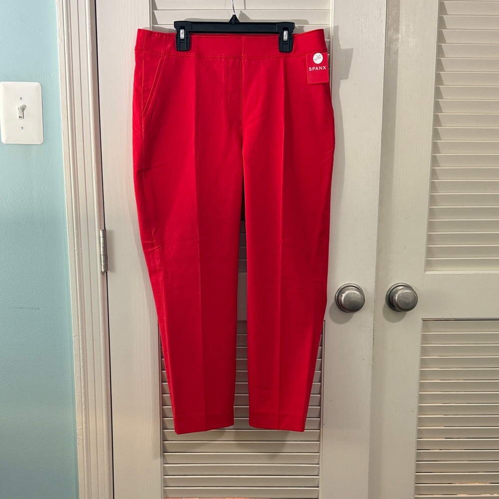 SPANX Womens Vibrant Red Ankle Pants